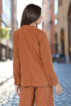 Sadie & Sage Sundown Blazer with Front Pockets – Rusty Brown-Blazers-Sadie & Sage-Deja Nu Boutique, Women's Fashion Boutique in Lampasas, Texas