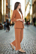 Sadie & Sage Sundown Blazer with Front Pockets – Rusty Brown-Blazers-Sadie & Sage-Deja Nu Boutique, Women's Fashion Boutique in Lampasas, Texas