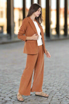 Sadie & Sage Sundown Blazer with Front Pockets – Rusty Brown-Blazers-Sadie & Sage-Deja Nu Boutique, Women's Fashion Boutique in Lampasas, Texas