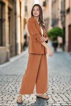 Sadie & Sage Sundown Blazer with Front Pockets – Rusty Brown-Blazers-Sadie & Sage-Deja Nu Boutique, Women's Fashion Boutique in Lampasas, Texas