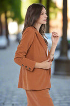 Sadie & Sage Sundown Blazer with Front Pockets – Rusty Brown-Blazers-Sadie & Sage-Deja Nu Boutique, Women's Fashion Boutique in Lampasas, Texas