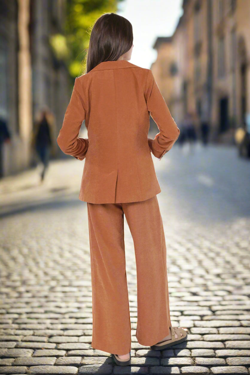 Sadie & Sage Sundown Blazer with Front Pockets – Rusty Brown-Blazers-Sadie & Sage-Deja Nu Boutique, Women's Fashion Boutique in Lampasas, Texas