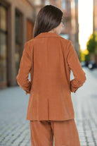 Sadie & Sage Sundown Blazer with Front Pockets – Rusty Brown-Blazers-Sadie & Sage-Deja Nu Boutique, Women's Fashion Boutique in Lampasas, Texas