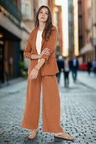 Sadie & Sage Sundown Blazer with Front Pockets – Rusty Brown-Blazers-Sadie & Sage-Deja Nu Boutique, Women's Fashion Boutique in Lampasas, Texas