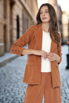 Sadie & Sage Sundown Blazer with Front Pockets – Rusty Brown-Blazers-Sadie & Sage-Deja Nu Boutique, Women's Fashion Boutique in Lampasas, Texas
