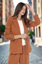 Sadie & Sage Sundown Blazer with Front Pockets – Rusty Brown-Blazers-Sadie & Sage-Deja Nu Boutique, Women's Fashion Boutique in Lampasas, Texas