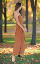 Sadie & Sage Sundown Tube Top Belted Jumpsuit in Rusty Brown-Rompers & Jumpsuits-Sadie & Sage-Deja Nu Boutique, Women's Fashion Boutique in Lampasas, Texas