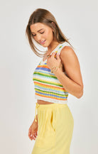 Sadie & Sage Sylvia Stripe Sweater Tank/Vest in Multi-tank-Sadie & Sage-Deja Nu Boutique, Women's Fashion Boutique in Lampasas, Texas