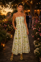 Sadie & Sage Dandelion Dreams Tube Maxi Dress in Citron Multi-Dresses-Sadie & Sage-Deja Nu Boutique, Women's Fashion Boutique in Lampasas, Texas