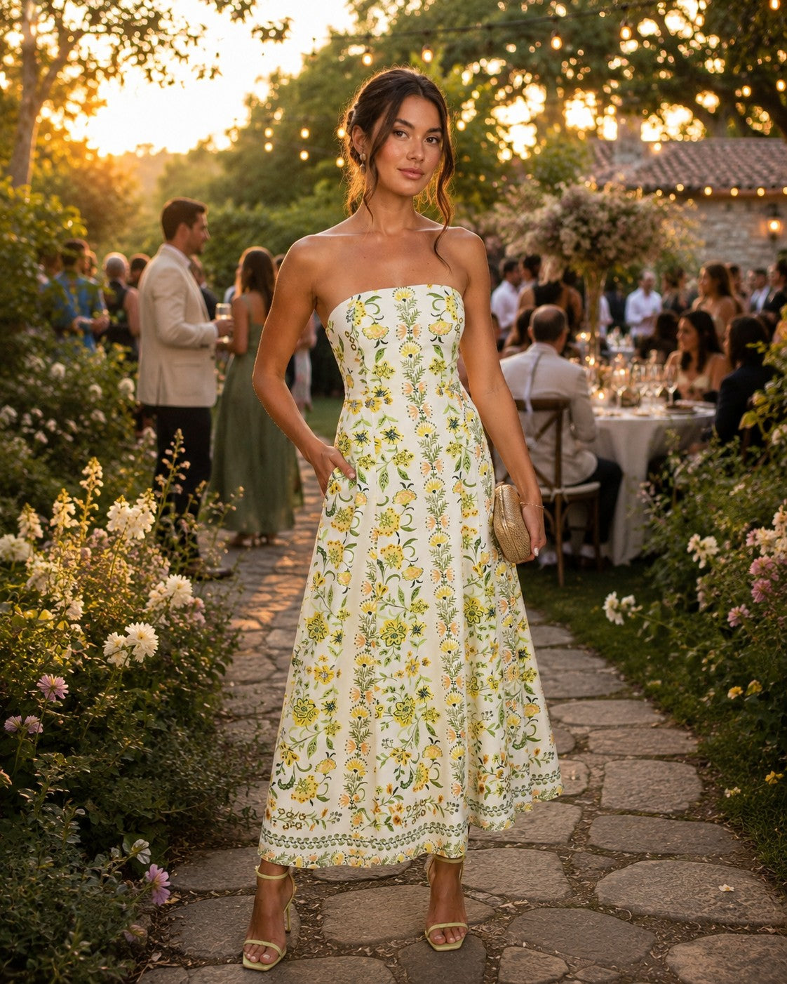 Sadie & Sage Dandelion Dreams Tube Maxi Dress in Citron Multi-Dresses-Sadie & Sage-Deja Nu Boutique, Women's Fashion Boutique in Lampasas, Texas