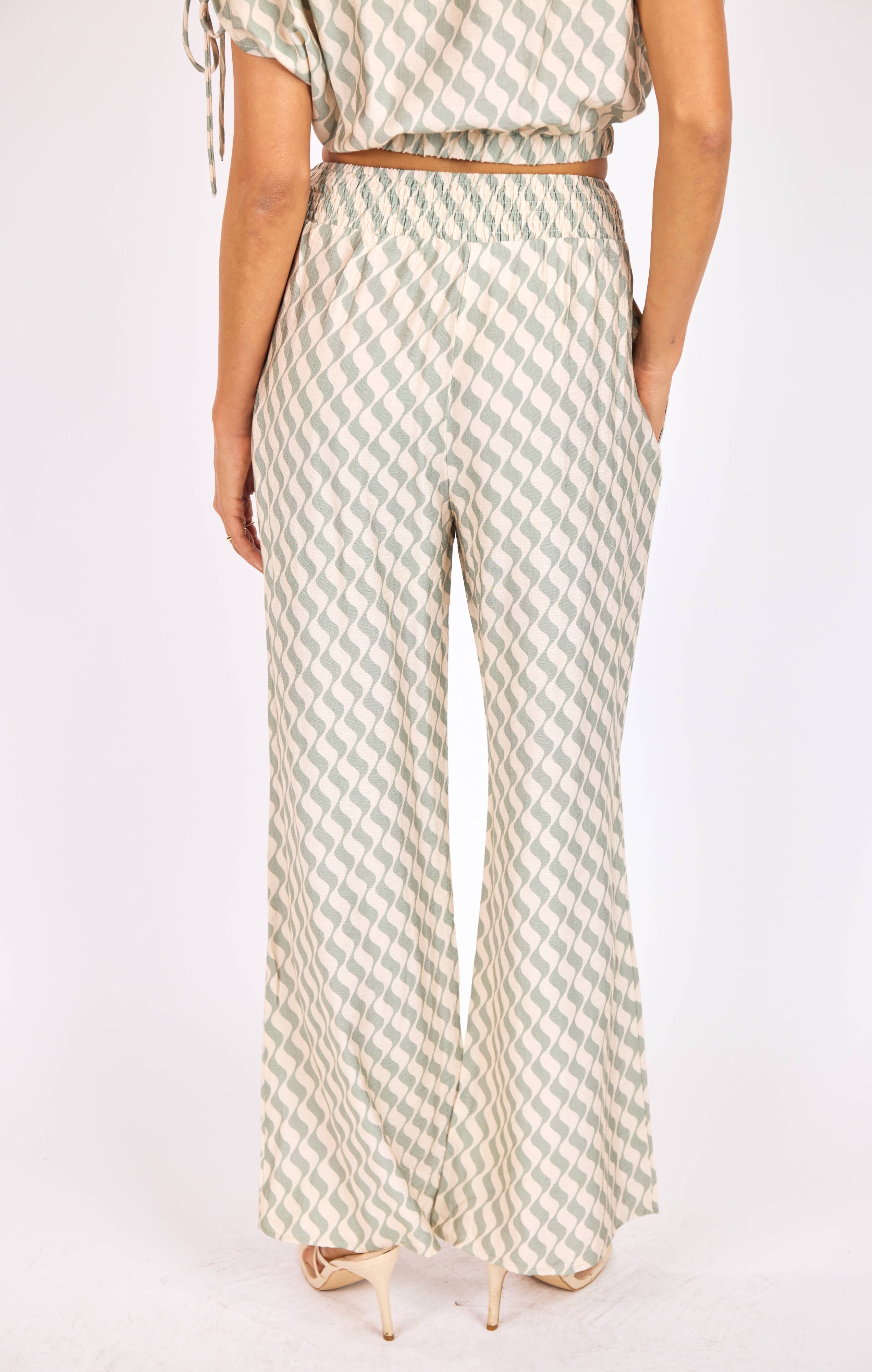 Sadie & Sage Light A Spark Pull on Pant in Sage Cream-Pants-Sadie & Sage-Deja Nu Boutique, Women's Fashion Boutique in Lampasas, Texas