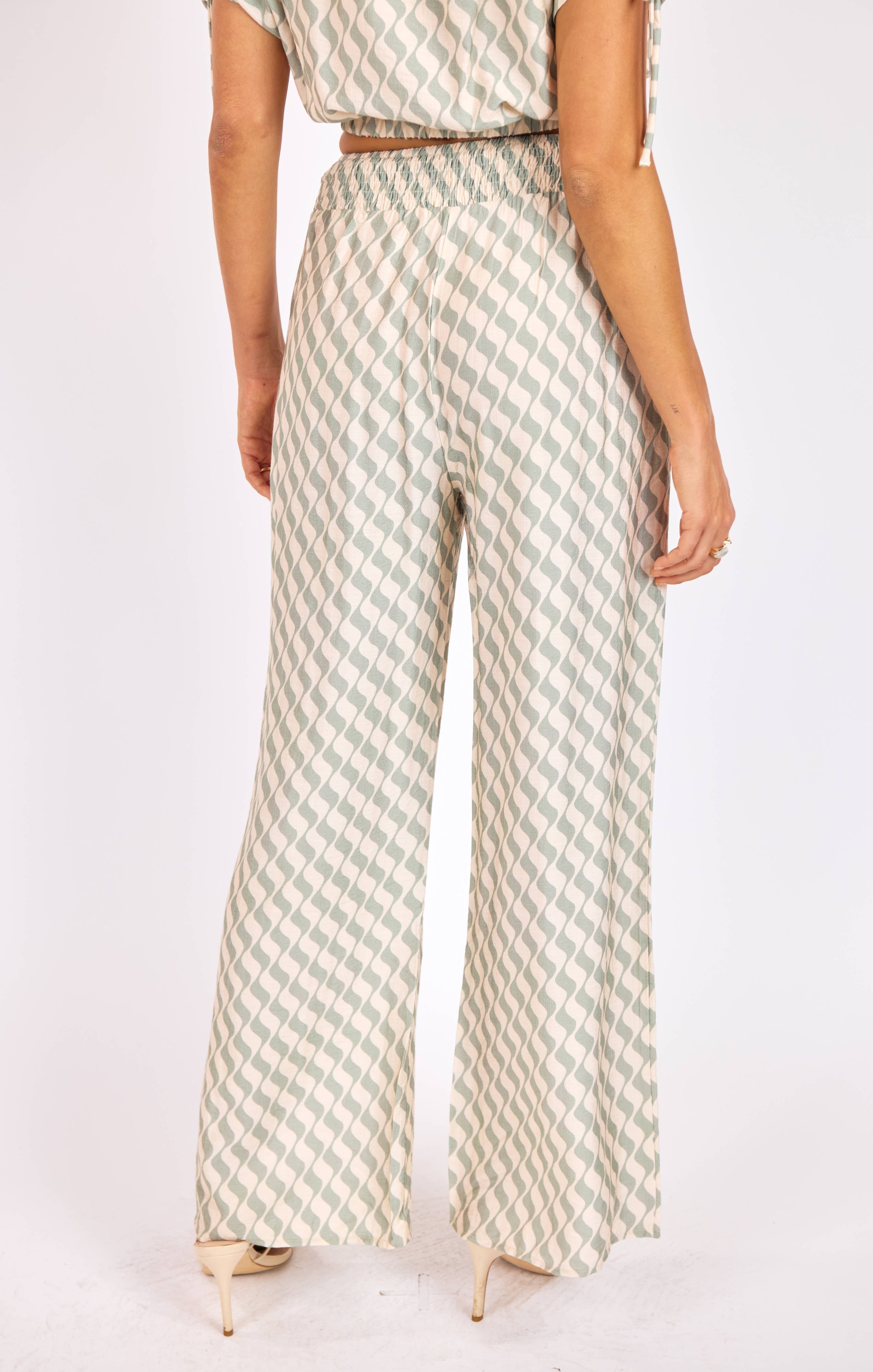 Sadie & Sage Light A Spark Pull on Pant in Sage Cream-Pants-Sadie & Sage-Deja Nu Boutique, Women's Fashion Boutique in Lampasas, Texas