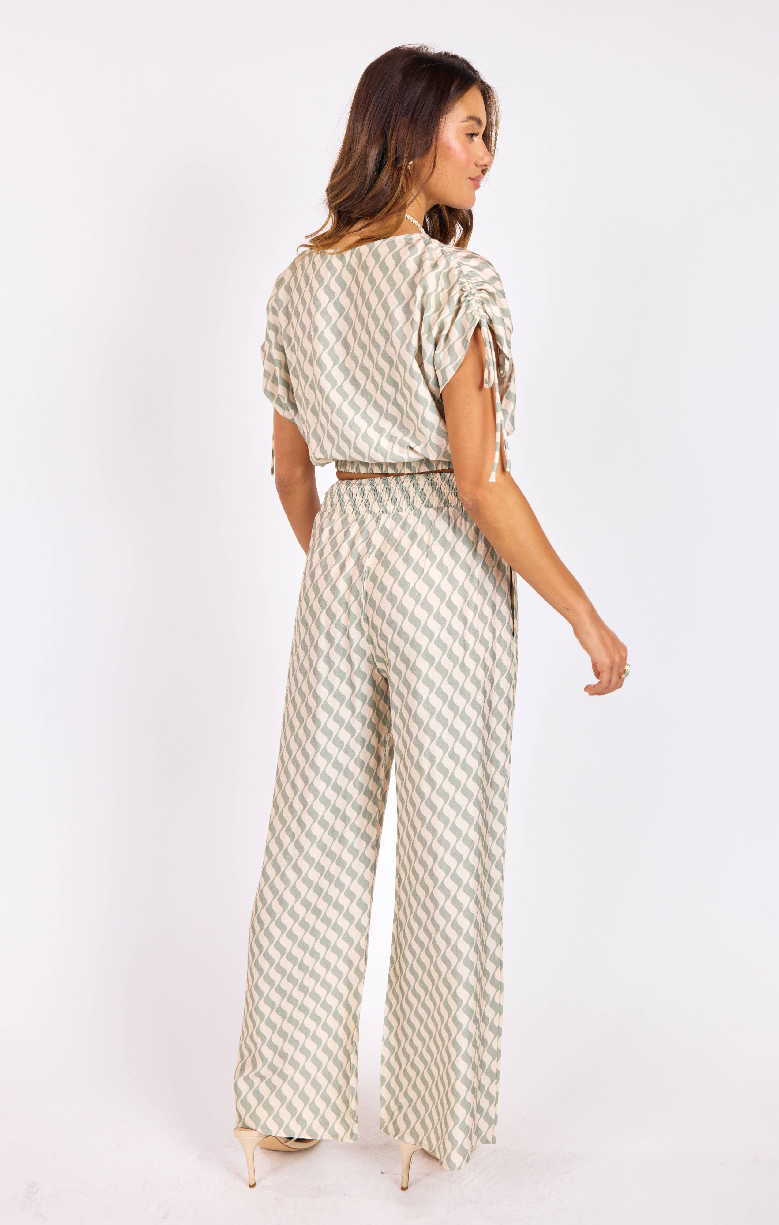 Sadie & Sage Light A Spark Pull on Pant in Sage Cream-Pants-Sadie & Sage-Deja Nu Boutique, Women's Fashion Boutique in Lampasas, Texas