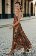 Sage The Label Heart Beats Floral Godet Maxi Dress – Rose Petal Multi-Maxi Dresses-Sage The Label-Deja Nu Boutique, Women's Fashion Boutique in Lampasas, Texas