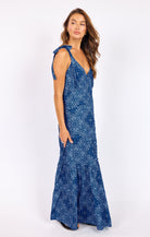 Sage the Label NUCOUNTRY Maxi Dress in Blue Multi-Maxi Dresses-Sage The Label-Deja Nu Boutique, Women's Fashion Boutique in Lampasas, Texas