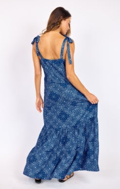 Sage the Label NUCOUNTRY Maxi Dress in Blue Multi-Maxi Dresses-Sage The Label-Deja Nu Boutique, Women's Fashion Boutique in Lampasas, Texas