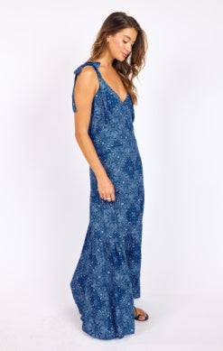 Sage the Label NUCOUNTRY Maxi Dress in Blue Multi-Maxi Dresses-Sage The Label-Deja Nu Boutique, Women's Fashion Boutique in Lampasas, Texas