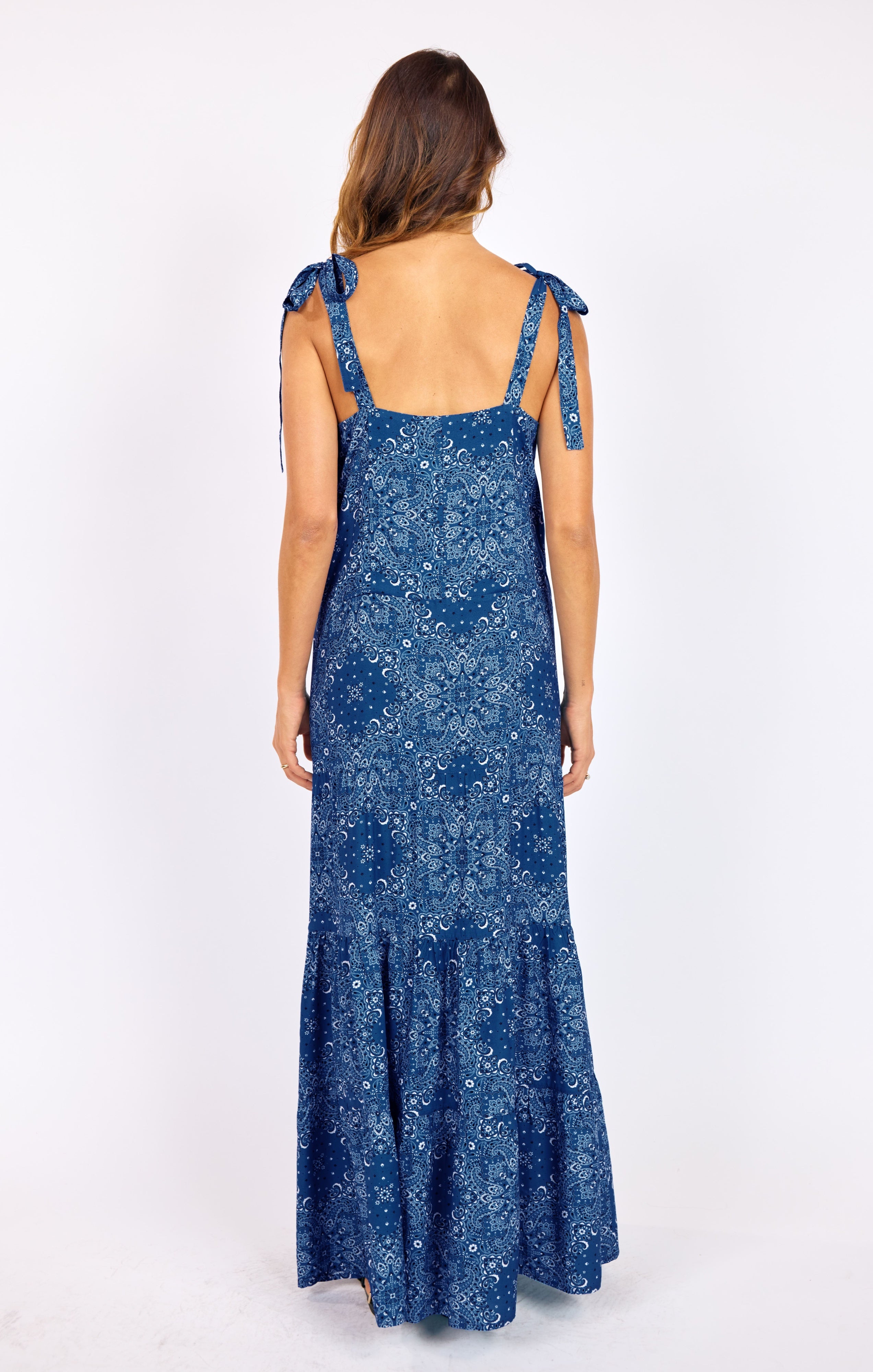 Sage the Label NUCOUNTRY Maxi Dress in Blue Multi-Maxi Dresses-Sage The Label-Deja Nu Boutique, Women's Fashion Boutique in Lampasas, Texas