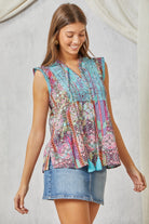 Savanna Jane Patchwork Embroidered Cap Sleeve Top-Camis/Tanks-Savanna Jane-Deja Nu Boutique, Women's Fashion Boutique in Lampasas, Texas