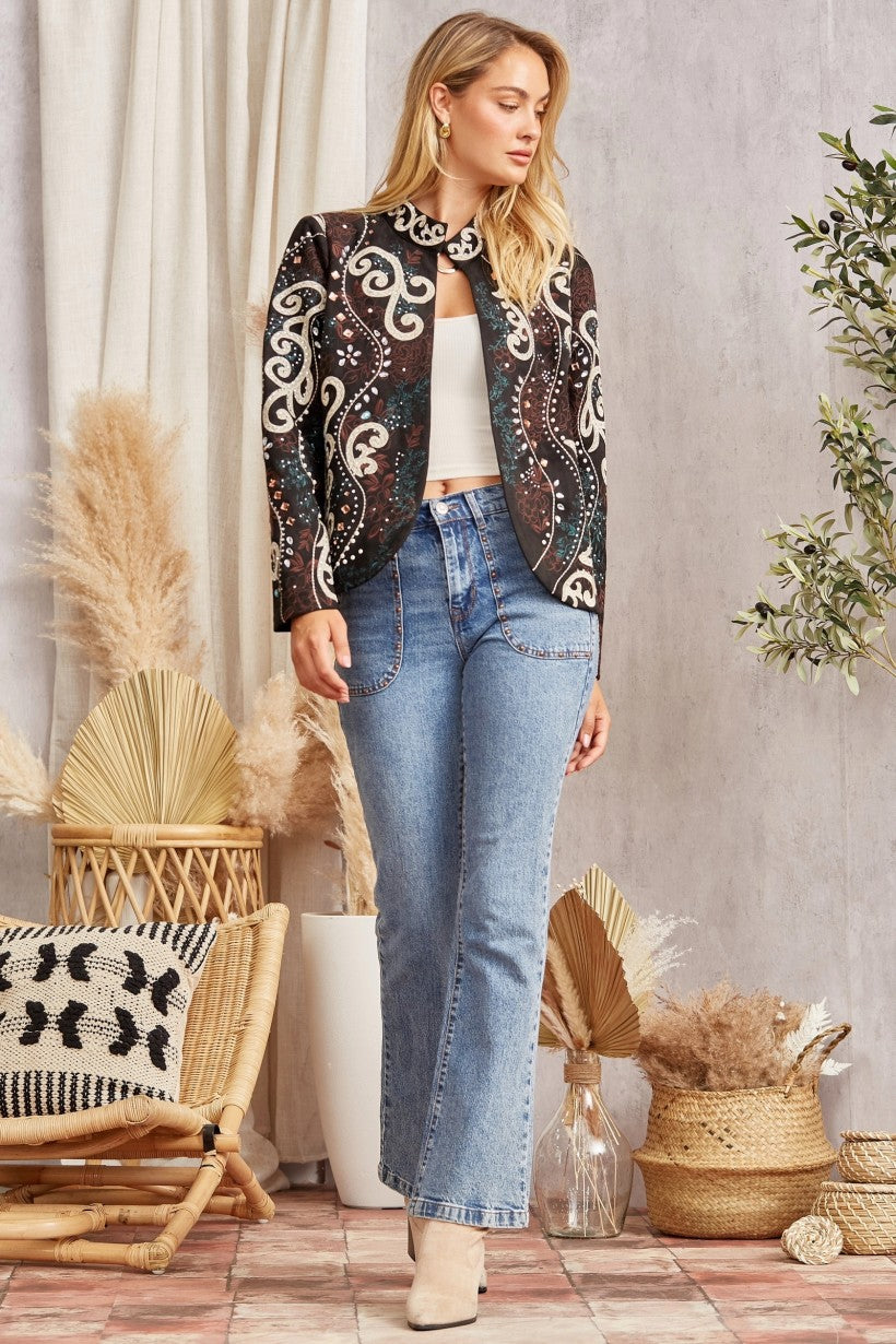 Savanna Jane Rodeo Queen Suede Jacket With Studs And Rhinestones-Jackets-Savanna Jane-Deja Nu Boutique, Women's Fashion Boutique in Lampasas, Texas