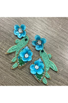 Sea Turtle Seed Bead Earrings With Sequin Three D Flowers-Earrings-Deja Nu-Deja Nu Boutique, Women's Fashion Boutique in Lampasas, Texas