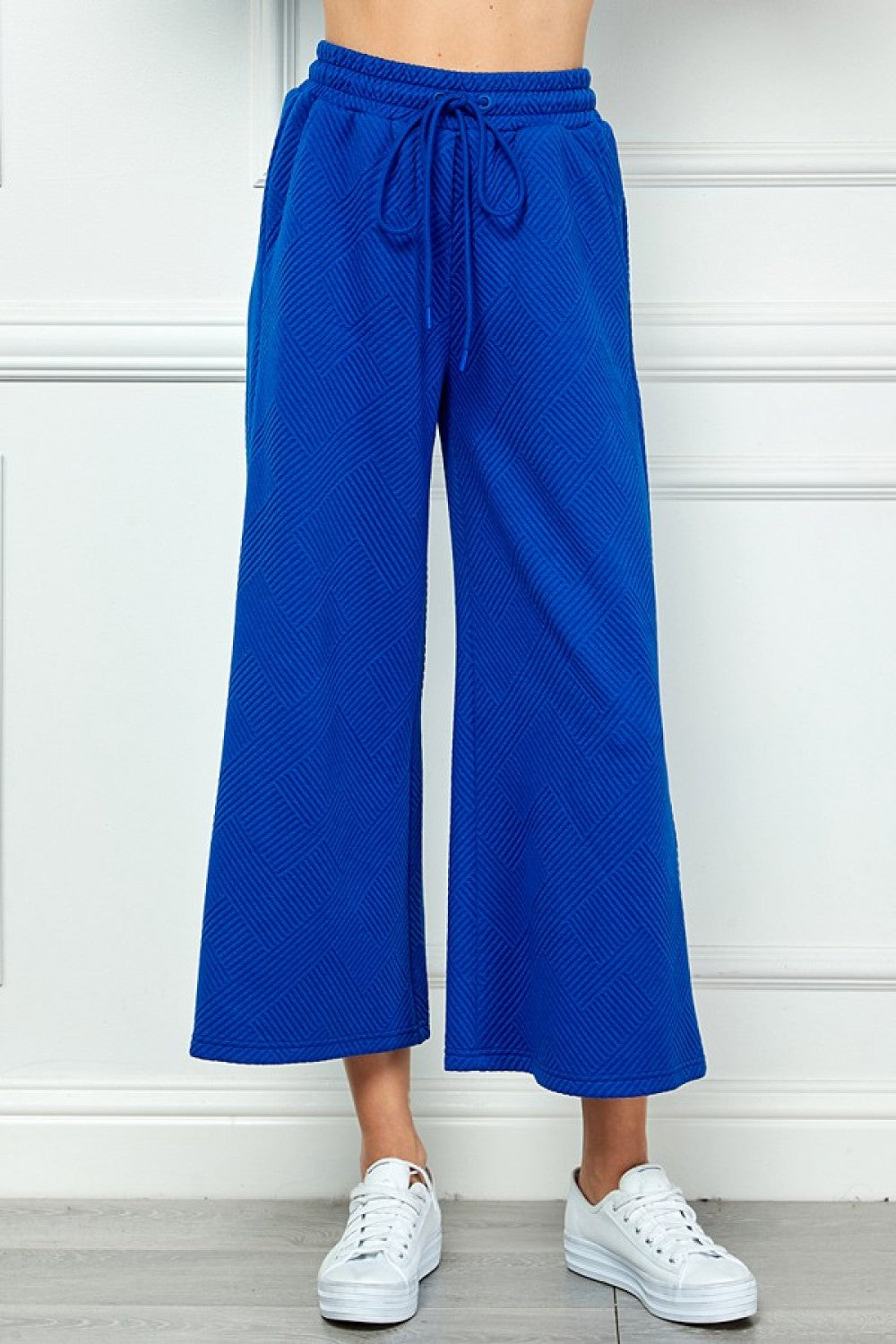 See And Be Seen Textured Cropped Plus Size Wide Pants-Curvy/Plus Bottoms-See And Be Seen-Deja Nu Boutique, Women's Fashion Boutique in Lampasas, Texas