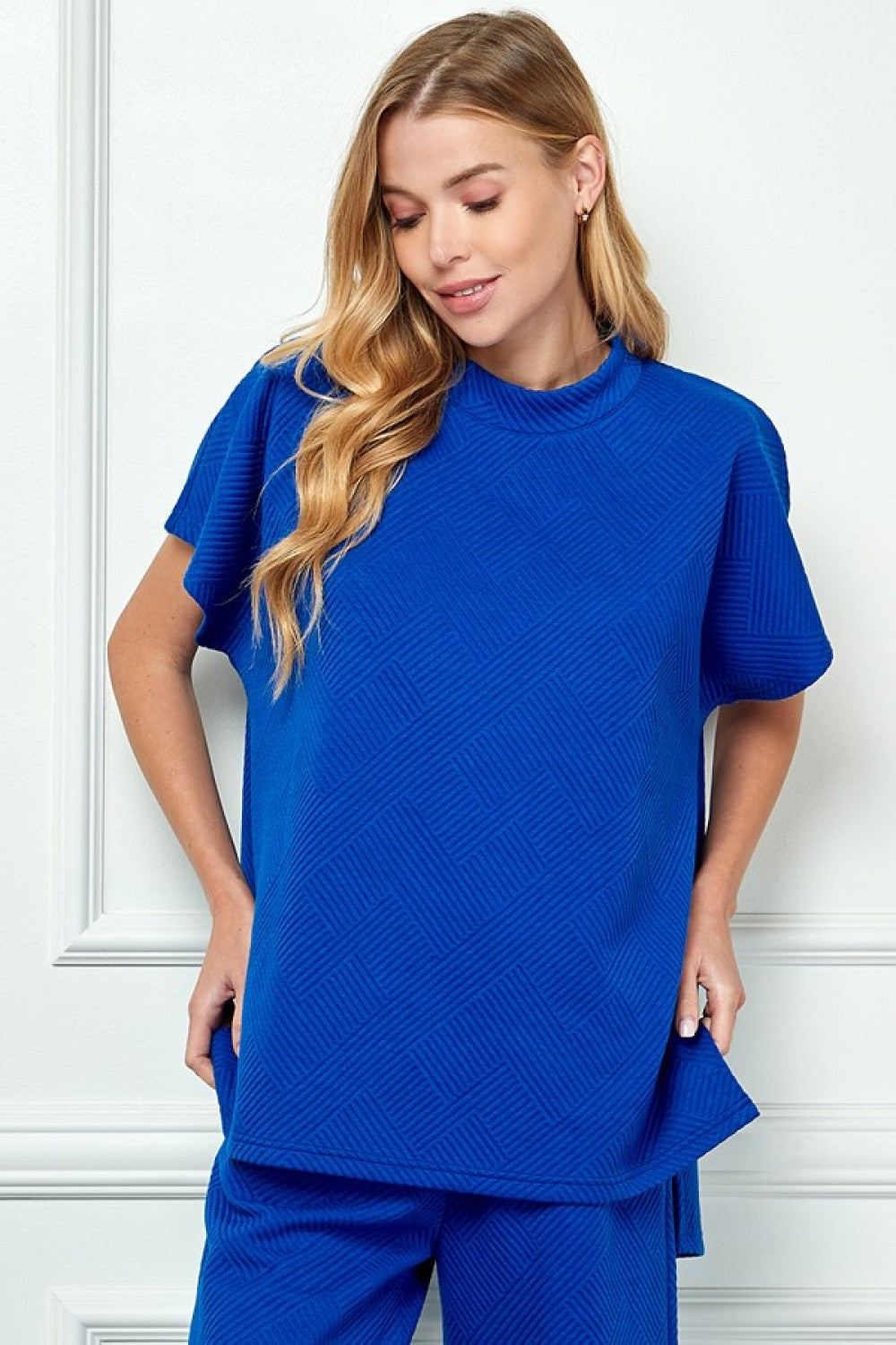 See And Be Seen Textured Drop Shoulder Lounge Wear Plus Size Top-Curvy/Plus Tops-See And Be Seen-Deja Nu Boutique, Women's Fashion Boutique in Lampasas, Texas