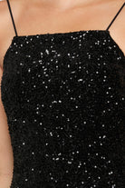 She And Sky Black Sequin Cami Midi Dress-Midi Dresses-She And Sky-Deja Nu Boutique, Women's Fashion Boutique in Lampasas, Texas