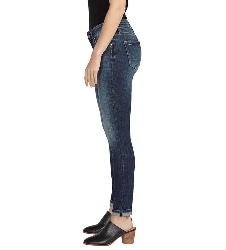 Silver Jeans Girlfriend Mid Rise Slim Leg Jeans In Indigo 29 Inches-Jeans-Silver Jeans-Deja Nu Boutique, Women's Fashion Boutique in Lampasas, Texas