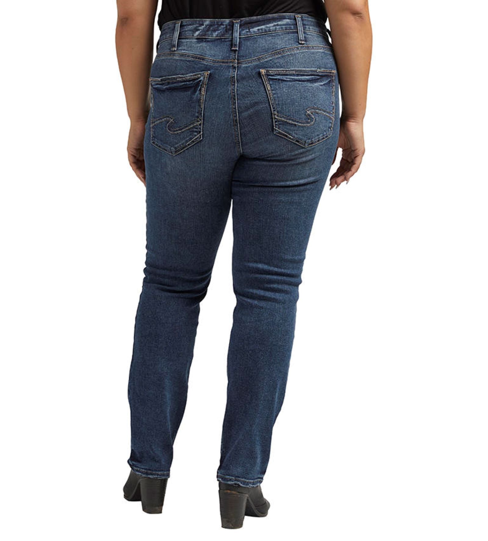 Silver Jeans High Rise Curvy Fit Avery Straight In Indigo 29 Inches Plus-Curvy/Plus Jeans-Silver Jeans-Deja Nu Boutique, Women's Fashion Boutique in Lampasas, Texas