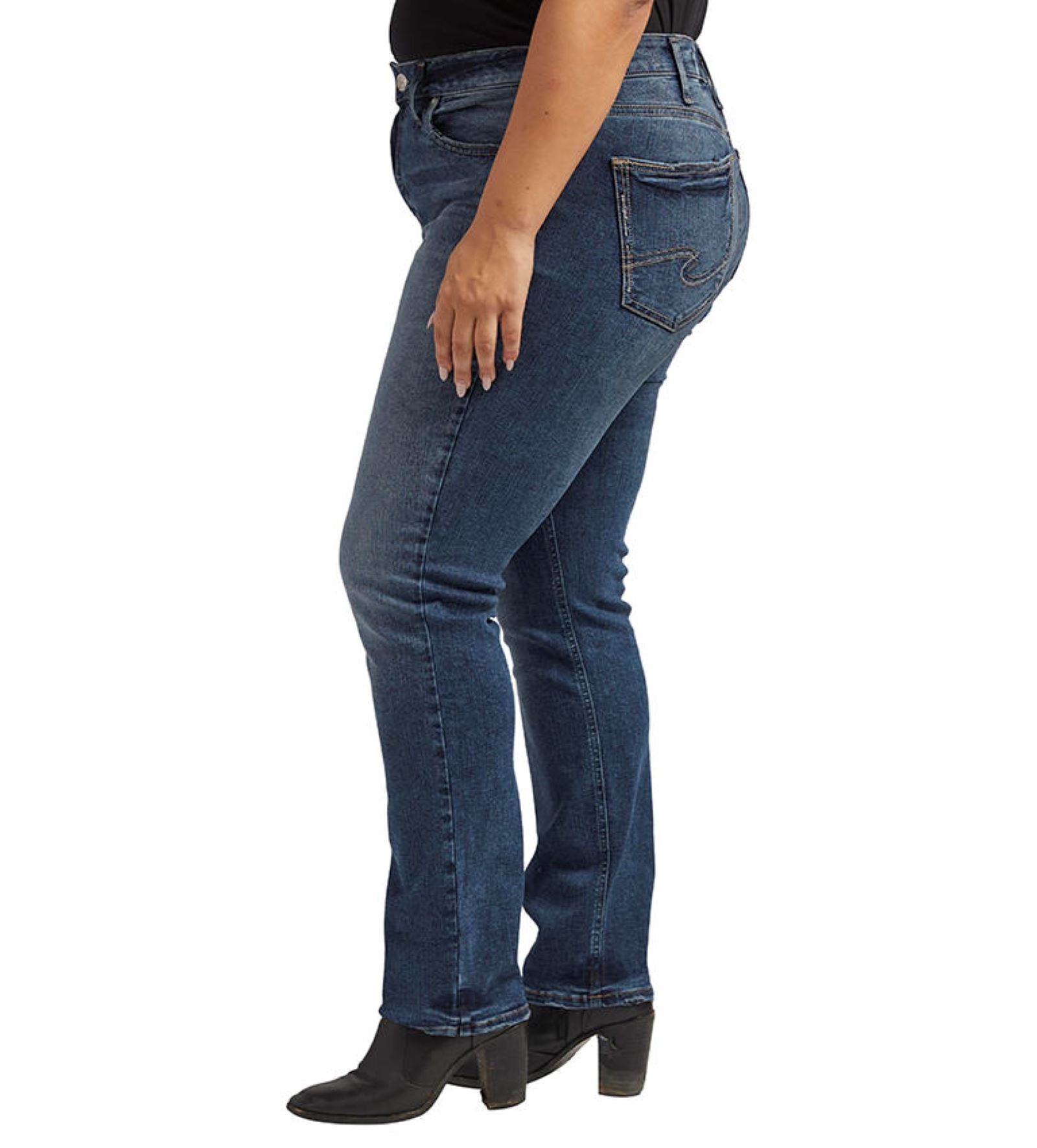 Silver Jeans High Rise Curvy Fit Avery Straight In Indigo 29 Inches Plus-Curvy/Plus Jeans-Silver Jeans-Deja Nu Boutique, Women's Fashion Boutique in Lampasas, Texas