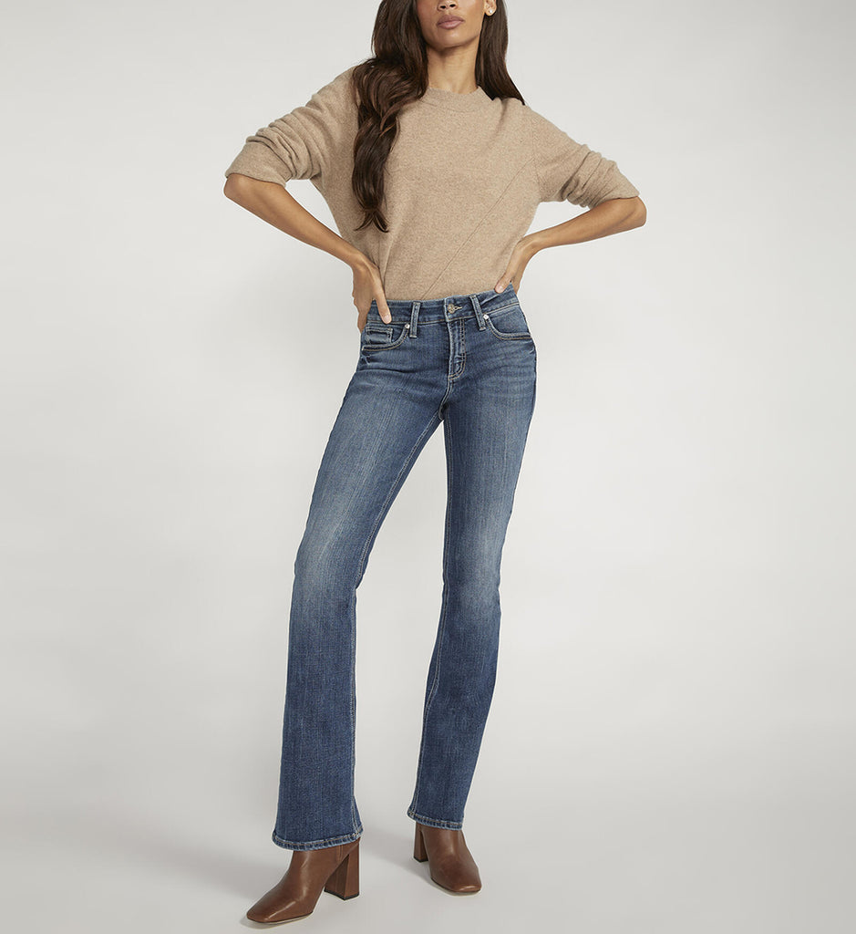 Silver Jeans Mid Rise Comfort Fit Elyse Bootcut In Indigo-Jeans-Silver Jeans-Deja Nu Boutique, Women's Fashion Boutique in Lampasas, Texas