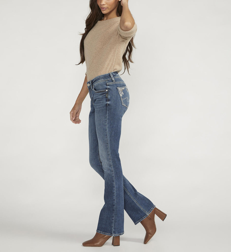Silver Jeans Mid Rise Comfort Fit Elyse Bootcut In Indigo-Jeans-Silver Jeans-Deja Nu Boutique, Women's Fashion Boutique in Lampasas, Texas
