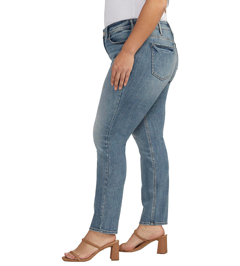 Silver Jeans Mid Rise Curvy Fit Suki Straight Plus-Curvy/Plus Jeans-Silver Jeans-Deja Nu Boutique, Women's Fashion Boutique in Lampasas, Texas