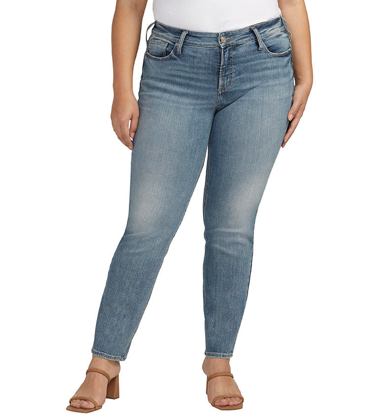 Silver Jeans Mid Rise Curvy Fit Suki Straight Plus-Curvy/Plus Jeans-Silver Jeans-Deja Nu Boutique, Women's Fashion Boutique in Lampasas, Texas