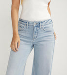 Silver Jeans Suki Curvy Fit Mid Rise Wide Leg Jean In Light Indigo-Jeans-Silver Jeans-Deja Nu Boutique, Women's Fashion Boutique in Lampasas, Texas