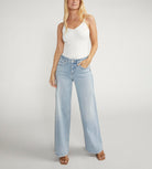 Silver Jeans Suki Curvy Fit Mid Rise Wide Leg Jean In Light Indigo-Jeans-Silver Jeans-Deja Nu Boutique, Women's Fashion Boutique in Lampasas, Texas