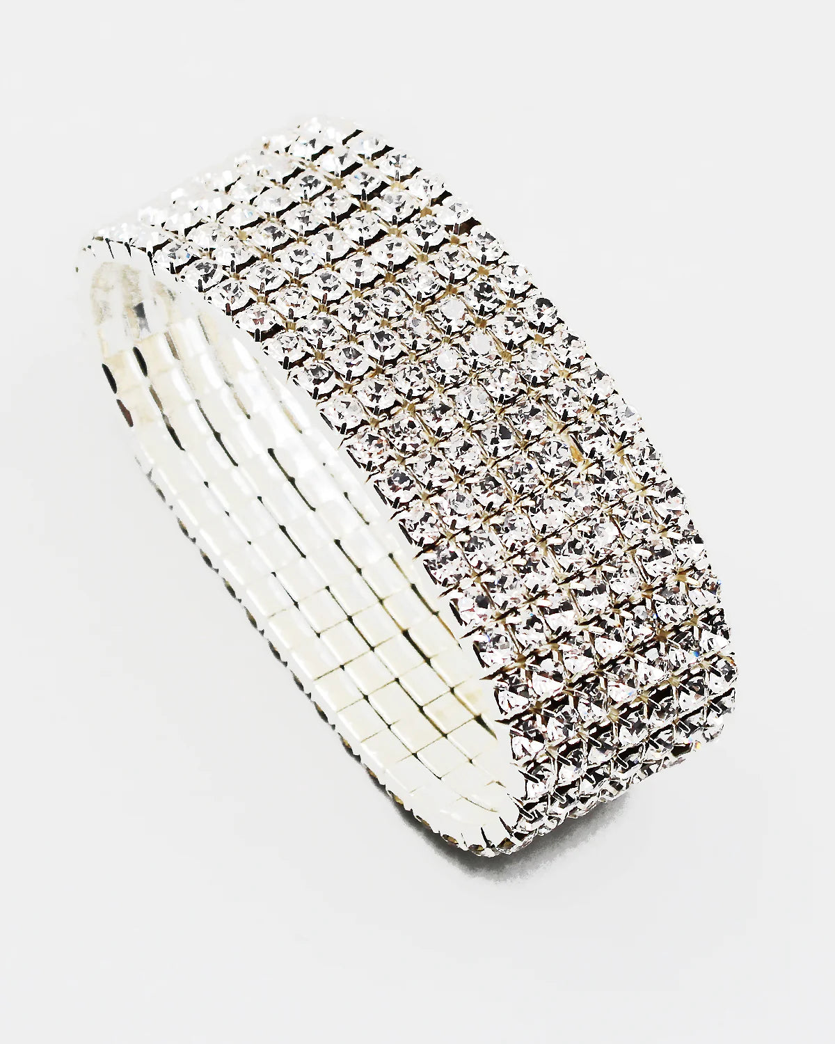 Silver Rhinestone Stretch Bracelet-Bracelets-Deja Nu Tx-Deja Nu Boutique, Women's Fashion Boutique in Lampasas, Texas