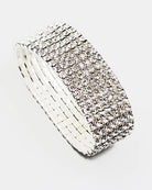Silver Rhinestone Stretch Bracelet-Bracelets-Deja Nu Tx-Deja Nu Boutique, Women's Fashion Boutique in Lampasas, Texas