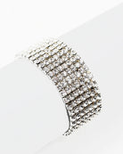Silver Rhinestone Stretch Bracelet-Bracelets-Deja Nu Tx-Deja Nu Boutique, Women's Fashion Boutique in Lampasas, Texas