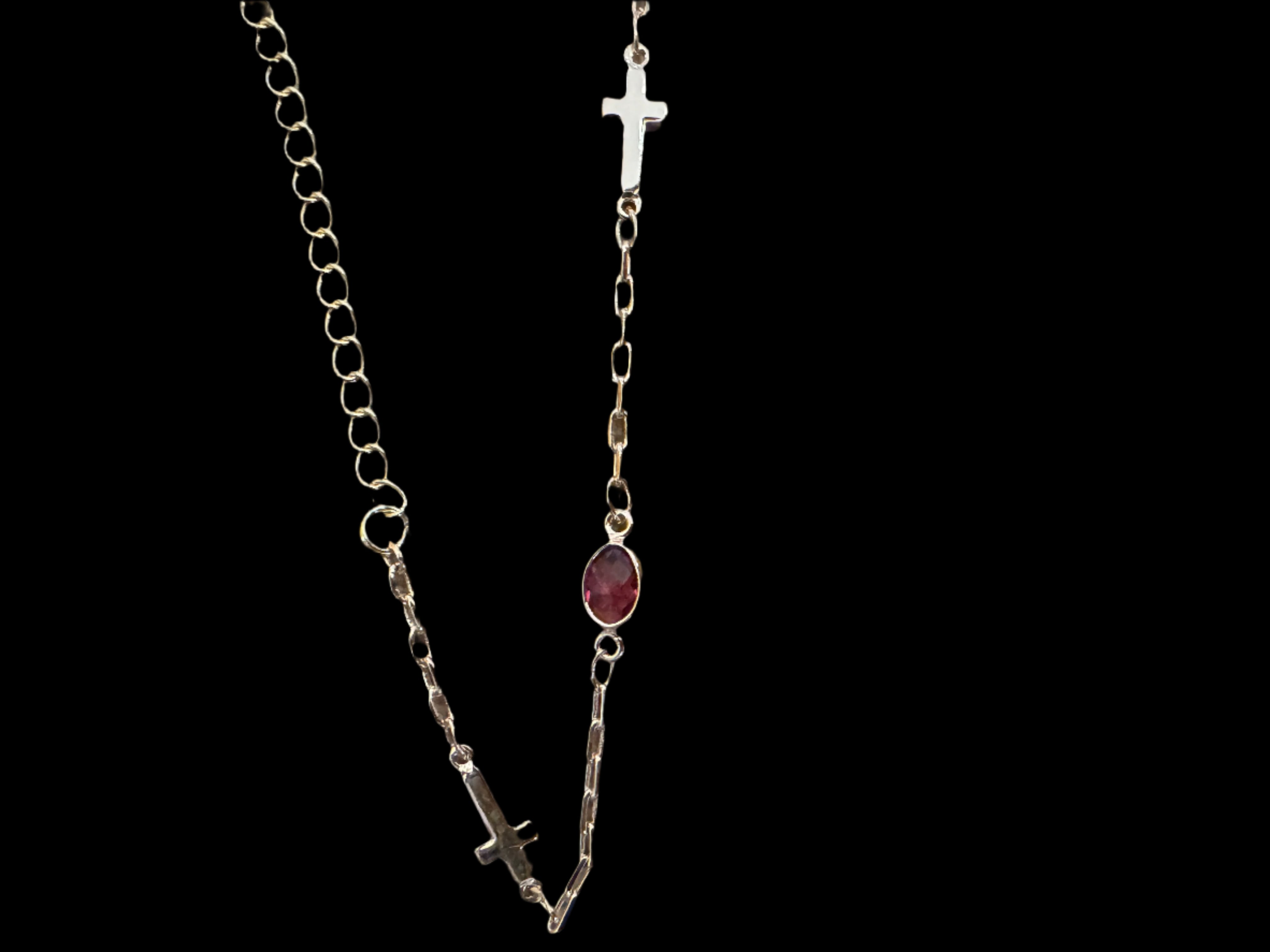 Simply Jewels Handmade Gold Cross Bracelet with Multi-Color CZ Charms-Bracelets-Simply Jewels-Deja Nu Boutique, Women's Fashion Boutique in Lampasas, Texas