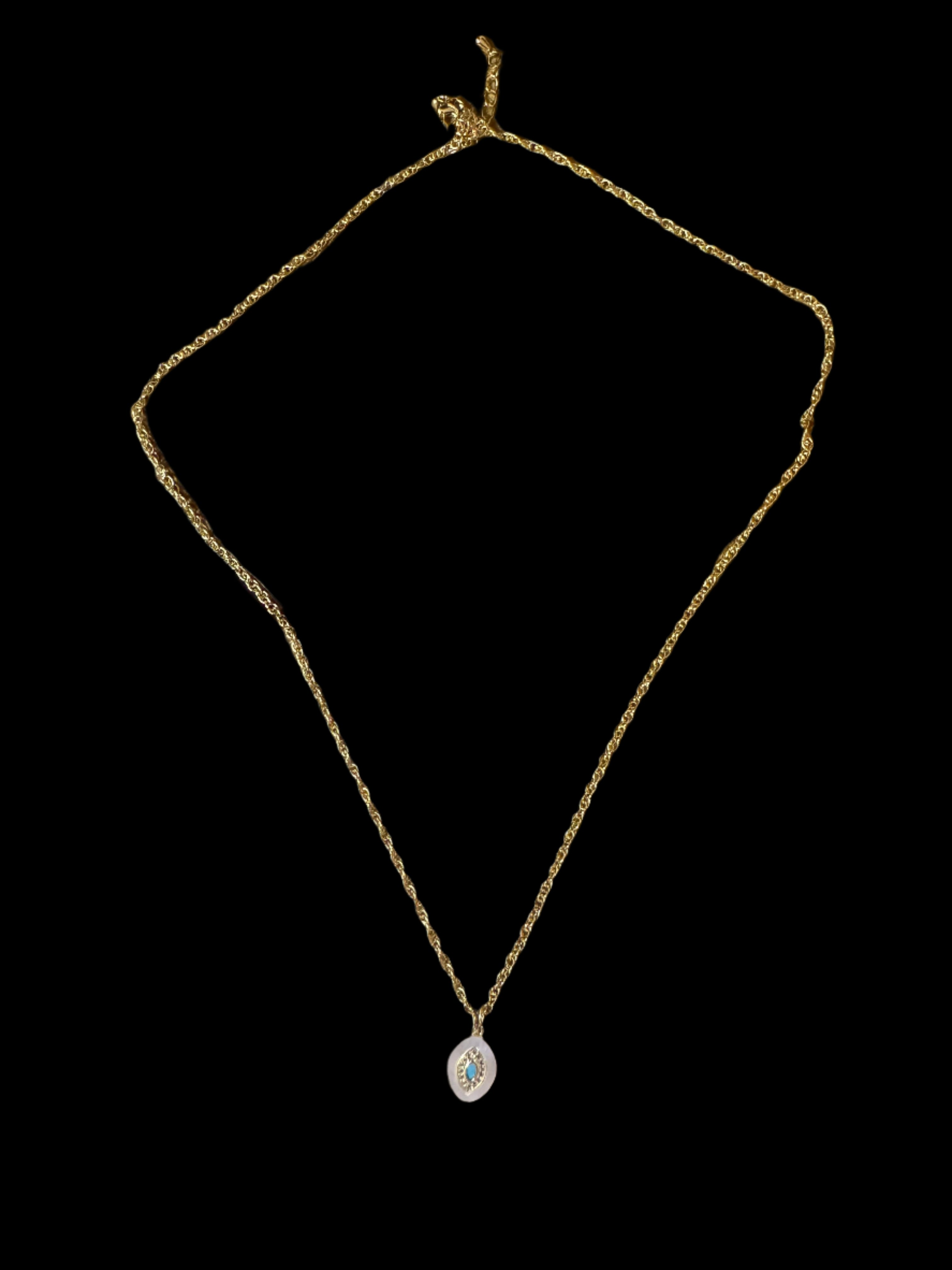 Simply Jewels Mother of Pearl Emerald Pendant Necklace – 18K Gold Plated-Necklaces-Simply Jewels-Deja Nu Boutique, Women's Fashion Boutique in Lampasas, Texas