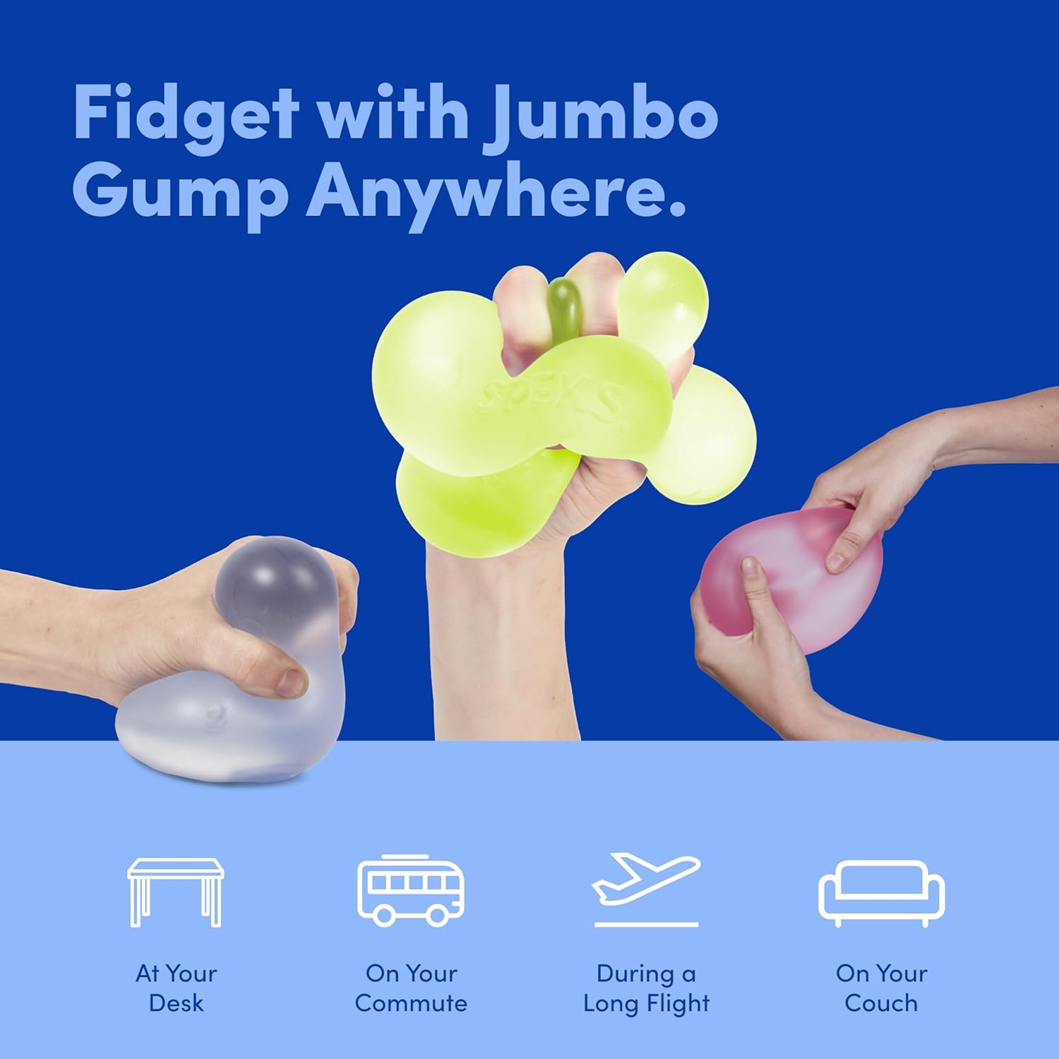 Speks Gump Jumbo Memory Gel Stress Ball | Sensory Fidget Toy-Fidget & Sensory Toys-SPEKS-Deja Nu Boutique, Women's Fashion Boutique in Lampasas, Texas