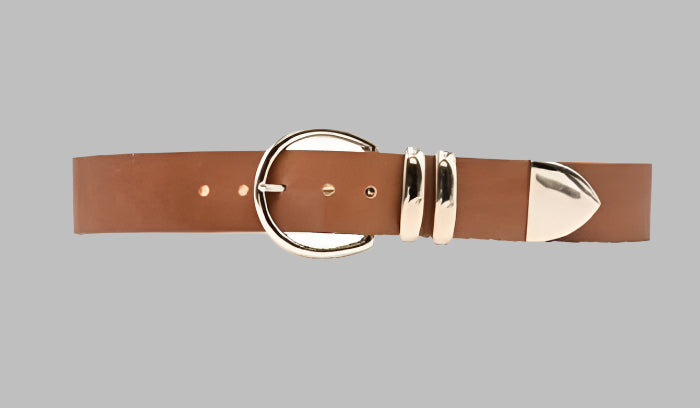 Streets Ahead Light Mocha Italian Leather Belt with Silver Buckle 32606-Belts-Streets Ahead-Deja Nu Boutique, Women's Fashion Boutique in Lampasas, Texas