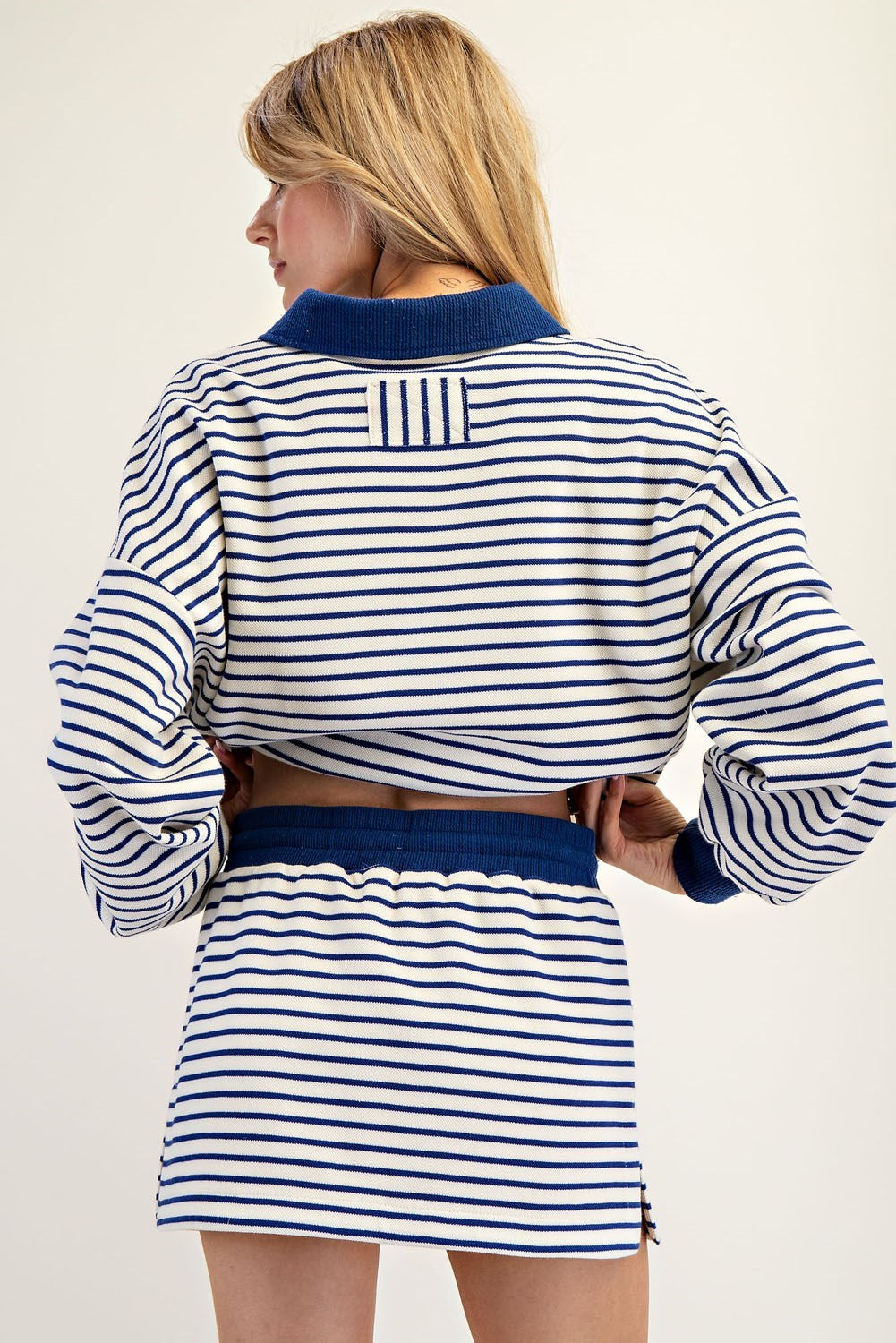 Striped Knit Mini Skort - Royal Blue & White | ee:some-skort-ee:some-Deja Nu Boutique, Women's Fashion Boutique in Lampasas, Texas