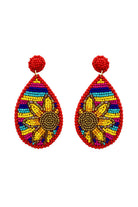 Sunflower Serape: Tear Drop Seed Bead Dangle Earrings-Earrings-Deja Nu-Deja Nu Boutique, Women's Fashion Boutique in Lampasas, Texas