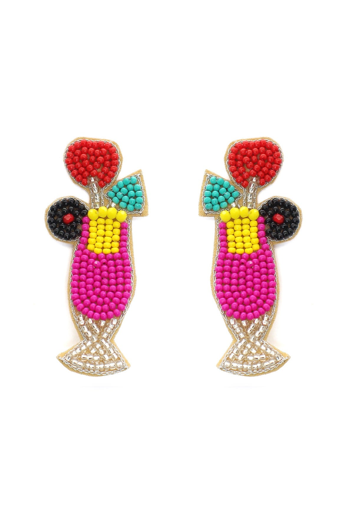 Sunshine Splash Bright Seed Bead Cocktail Earrings-Earrings-Deja Nu-Deja Nu Boutique, Women's Fashion Boutique in Lampasas, Texas