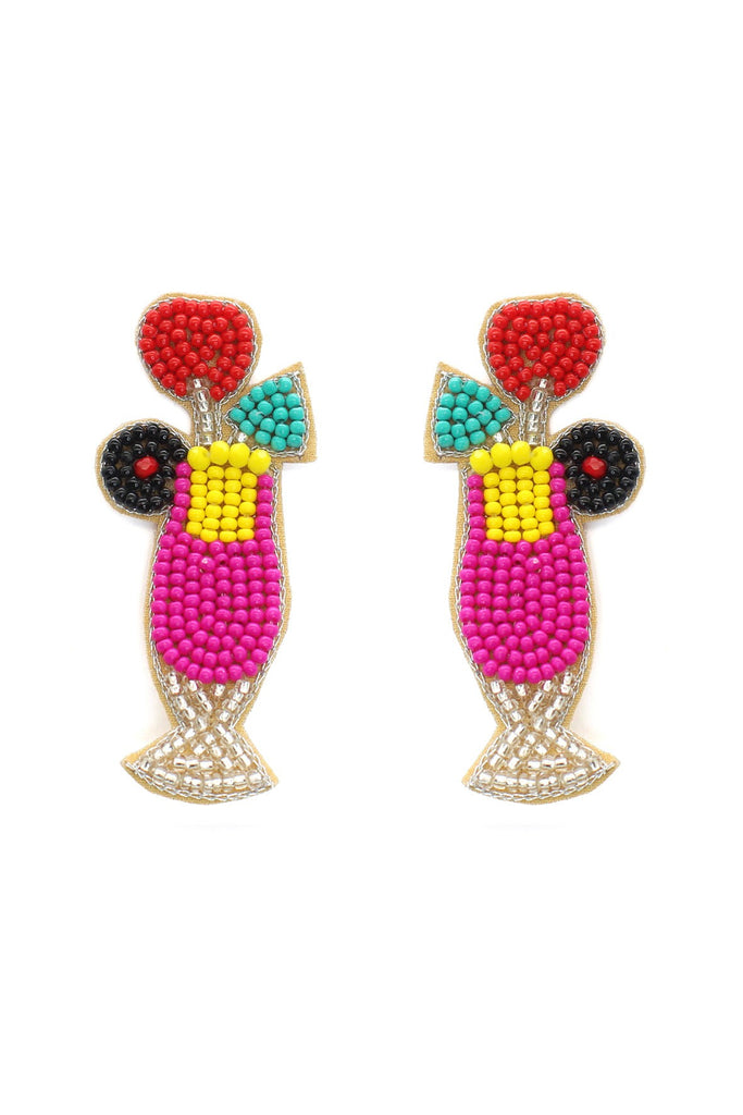 Sunshine Splash Bright Seed Bead Cocktail Earrings-Earrings-Deja Nu-Deja Nu Boutique, Women's Fashion Boutique in Lampasas, Texas