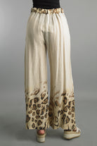 Tempo Paris Beige Cheetah Linen Wide Leg Pant-Pants-Tempo Paris-Deja Nu Boutique, Women's Fashion Boutique in Lampasas, Texas