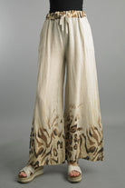 Tempo Paris Beige Cheetah Linen Wide Leg Pant-Pants-Tempo Paris-Deja Nu Boutique, Women's Fashion Boutique in Lampasas, Texas
